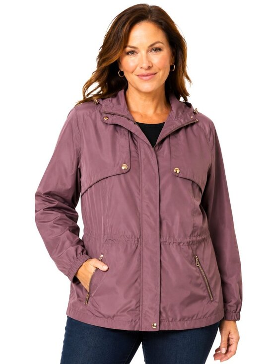 Cavalini Jackets & Blazers - Cavalini Dusty Rose Hooded Windbreaker Jacket